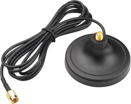 Boobrie 0-3000MHz 5.2ft 4G DC SMA Female Magnetic Antenna Base with SMA Male Connector WiFi Antenna Extension Coaxial