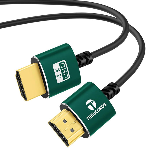 15FT, 4K@60Hz 18gbps 2160p 1080p Thsucords Slim HDMI Cables Ultra Soft & Thin HDMI to HDMI Cord, Extreme Flexible