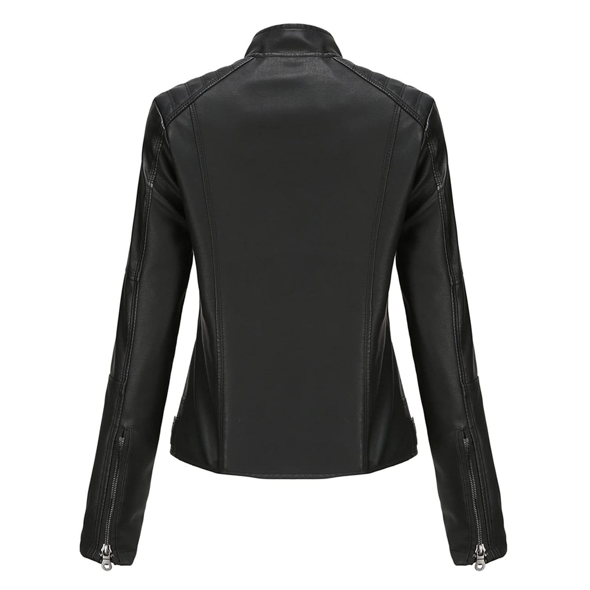 DEAR MODEL Faux Leather Jacket Women Bomber Jacket Women's Belted Motorcycle Jacket,Black,M