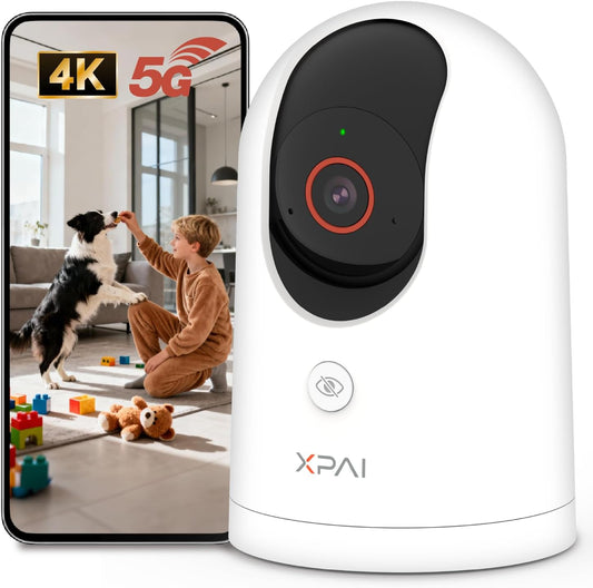 xpai 4K 64G APP,360 Detection,2-Way Security Camera,Industry's First with Built-in Storage No Monthly Fees,Indoor