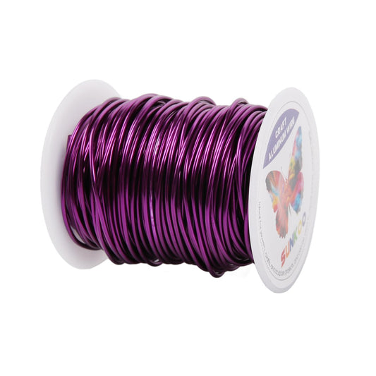 Sunkoo Aluminum Craft Wire,15 Gauge (1.5mm) Purple Bendable Wire,100 Feet Continuous Roll for Jewelry Making,Sculpting,Floral & Armature Projects