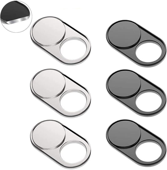 Cimkiz Adhesive-6 Packs(3black+3silver) Webcam Cover Slide Metal Magnet Sliding Web Camera Cover Slider for Laptops