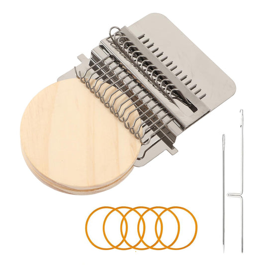 Agatige Speedweve Small Mini Darning Looms, Wooden Loom Speedweve Type Weave Tool Knit Patch Kit for DIY Crafts Mending Jeans Clothes Tapestries Carpets Scarves (21 Needles)