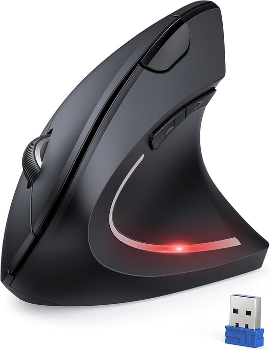 TECKNET 2.4G 4800 5 6 Ergonomic Mouse Vertical Wireless - DPI Optical Carpal Tunnel Mouse Right Hand, Adjustable DPI