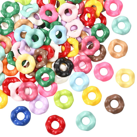 SUNNYCLUE 1 Box 100Pcs Wave Beads Wavy Beads Bulk Mini Plastic Acrylic Colorful Opaque Flower Spacers for Jewelry Making DIY Bracelets Necklace Earrings Keychains Crafts Supplies Women Adults