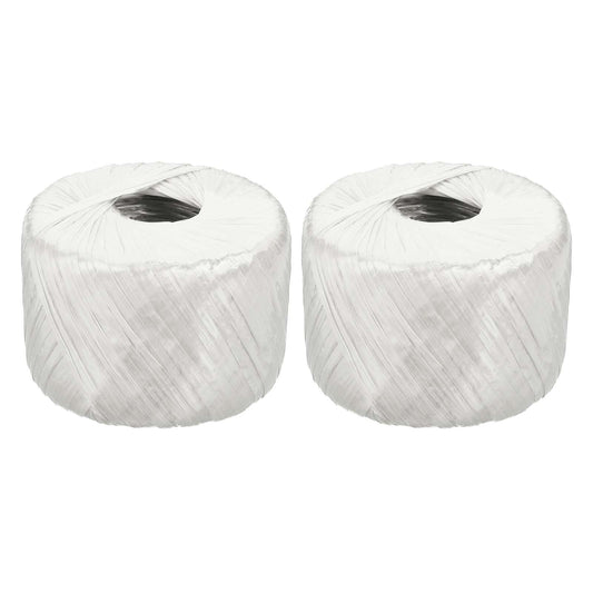 PATIKIL 400m/1312Ft Polyester Nylon Plastic Rope, 2 Pcs Twine Household Bundles Ropes Roll for Gardening Packing Crafting DIY, White