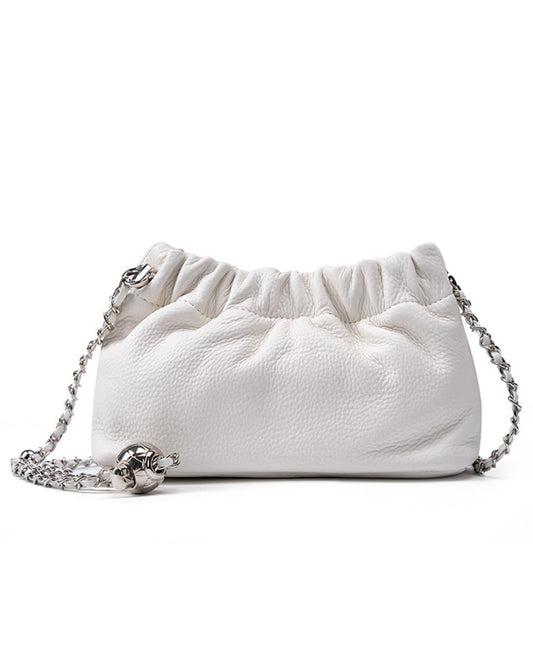 Premium Top-Grain Leather Crossbody Bag for Women Evening Purse, Trendy Dumpling Clutch & Hobo Cloud Shoulder Bag Trendy Dumpling Clutch