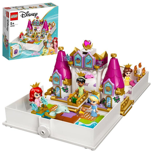 Lego® Disney Ariel, Belle, Cinderella and Tiana’s Storybook Adventures 43193 Building Kit; A Fun Buildable Toy Gift for Kids