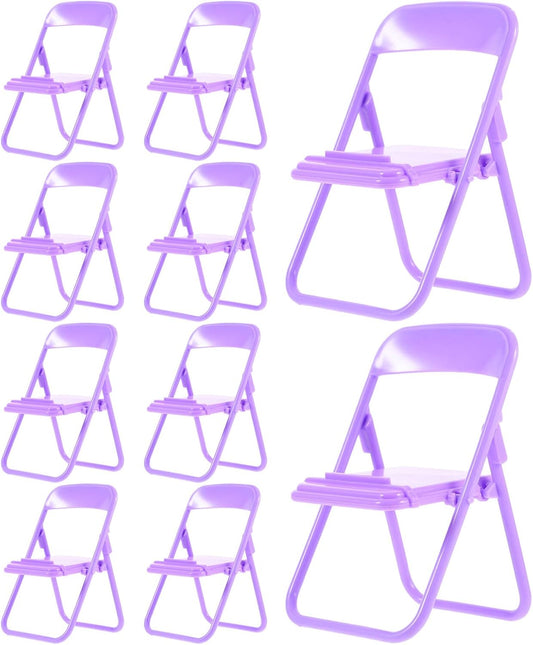 Beaupretty 10pcs Folding Chair Shape Phone Stands Portable Plastic Smartphone Holders Multi-Functional Desk Brackets