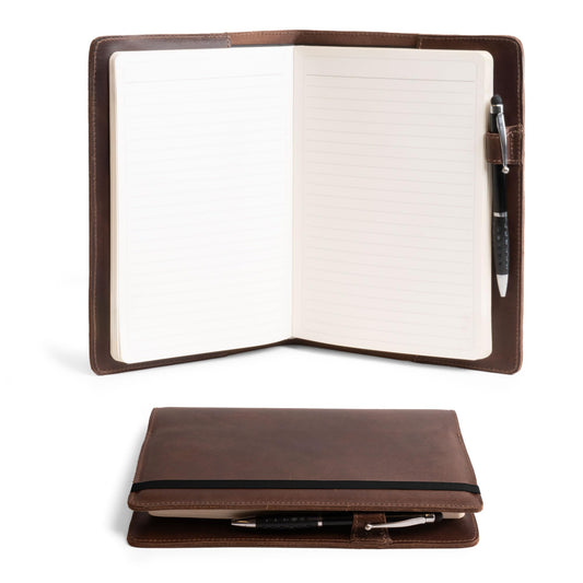 Hide & Drink, Case for Hardcover Leuchtturm A5 (5.75 x 8.25 in.) Notebook, Protective Cover for Journal, Personal Planner, Full Grain Leather, Handmade Writing Accessory (Bourbon Brown, A5)
