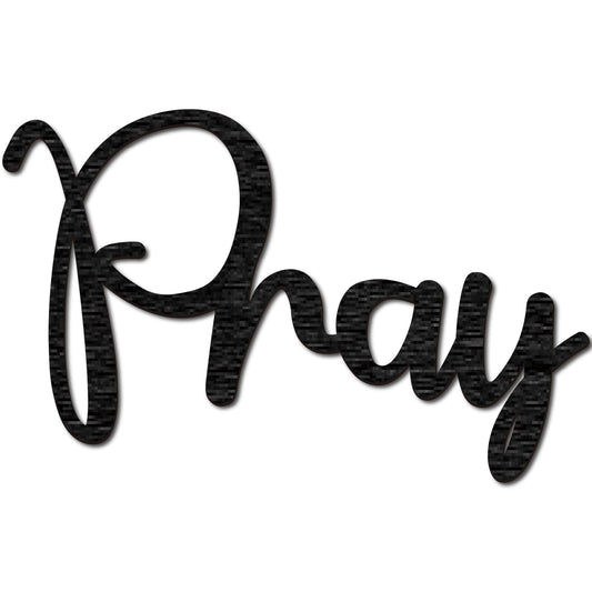 CREATCABIN Pray Wooden Sign Word Wood Cutout Decorative Unfinished Letter Ornaments Laser Cut Wall Art Sculpture for Wreath Home Apartment Farmhouse Porch Party Decoration Painting Crafts 11.8x7.5in
