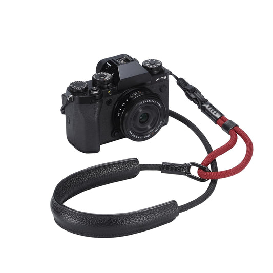 DBZZ Camera Leather Shoulder Neck Strap Wrist Dual-purpose with Quick Release Buckles For Fuji For Nikon For DSLR/SLR Cameras (black+red)
