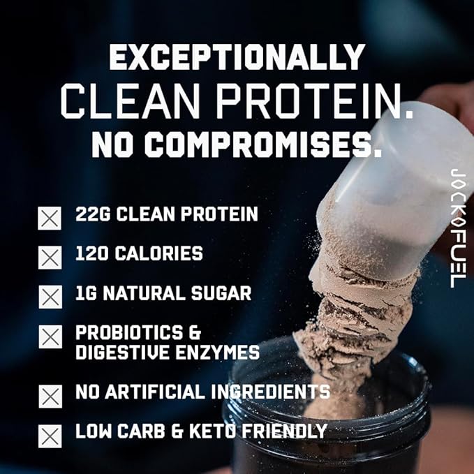 Jocko Fuel Mölk Whey Protein Powder 22g Low Sugar Monk Fruit Blend - Muscle Recovery & Growth, Packaging May Vary (28 Servings, Banana Cream)