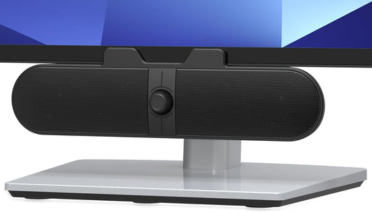 XKX 5Ft Computer Speakers for Desktop PC, Monitor Speakers with Easy Volume Knob, Sturdy Clamp, Clear Sound, Decent