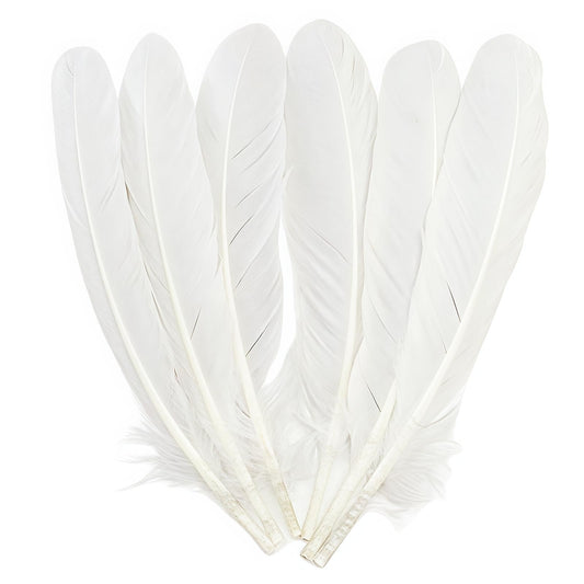 Natural Goose Feathers,50Pcs Bulk Long 8-10in (20-25cm) White Goose Feathers for Crafts Angel Wings Wedding Party DIY (Natural White)