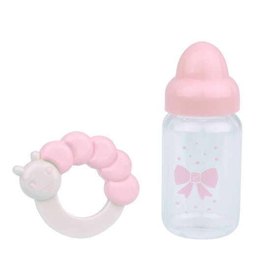 Original 17" La Newborn by JC Toys - Realistic Washable All Vinyl Closed Eye Sleeping Baby Doll- Pink Gift Set , Blue