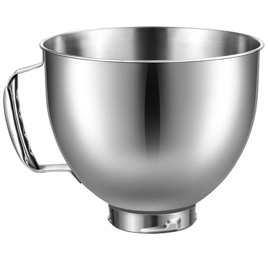 Stainless Steel Mixer Bowl for KitchenAid Artisan & Classic Series 4.5 Quart / 5 Quart Tilt-Head Stand Mixers, KSM150 Stainless Steel Bowl Replacement, Mixing Bowl for KitchenAid, Silver
