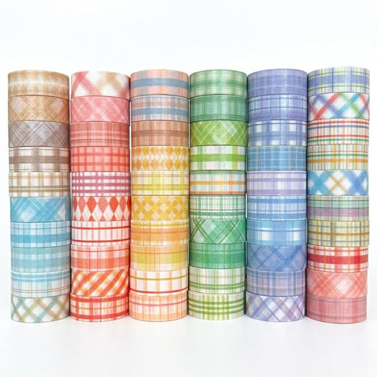 Huatsing 60 Patterned Washi Tape Rolls, 15mm Decorative Paper Tape with Strong Adhesion for Journaling,Junk Journal, Scrapbooking, Planner & Craft Projects(1)