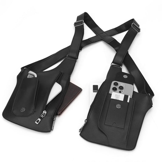 2026 Anti-Theft Double Shoulder Armpit Bag for Men Vest Bag Concealed Carry Holster with Adjustable Straps, Multi-Pocket Underarm Pouch for Travel, Outdoor Running, cycling & Daily Commute etc（black）