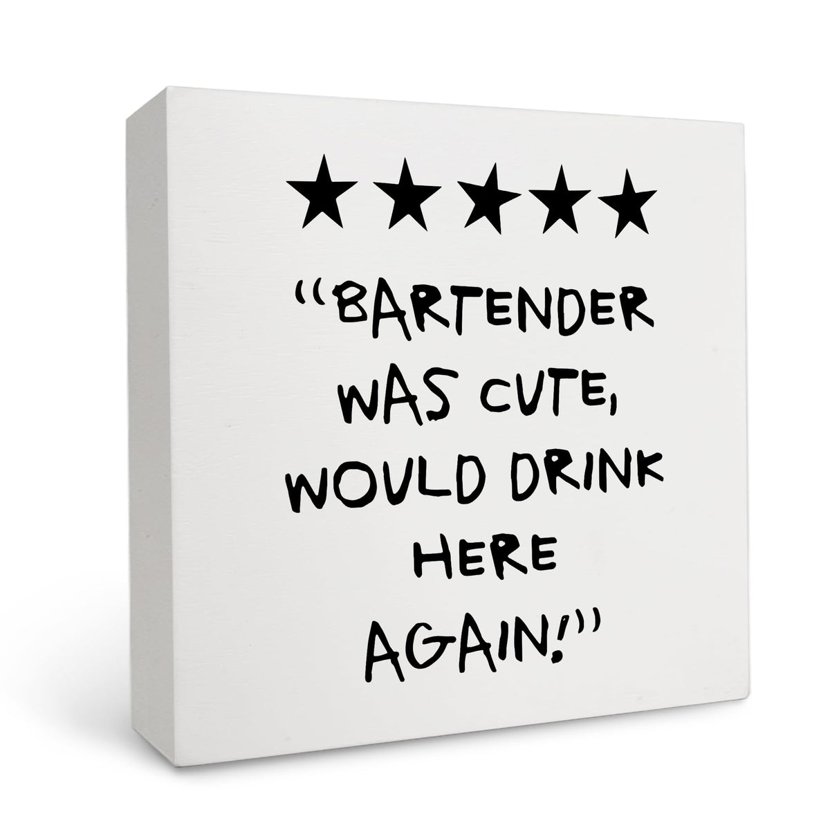 OFlich Funny coffee wine bar accessories Wooden Box Desk Sign, Wine Bar Table Decor, Trendy Decor, 5×5 Inch