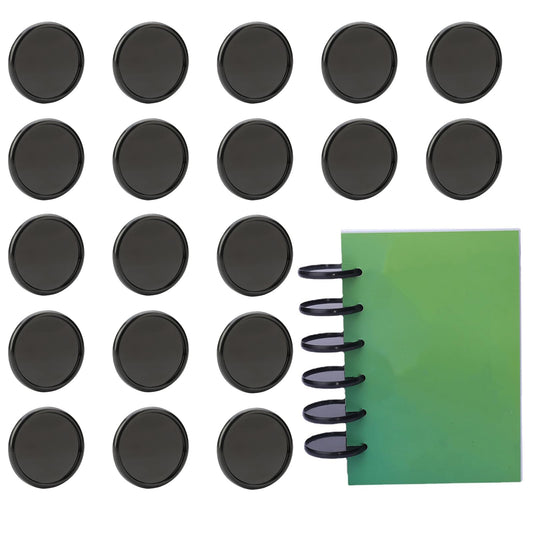 20 Pcs Discbound Disc 2 Inch Book Binding Discs, Black Expansion Discs Notebooks Planner Discs for DIY Notebooks and Planner Scrapbooking Supplies