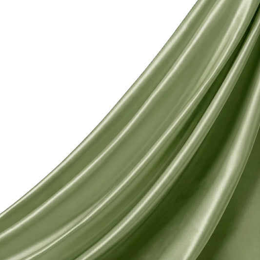 Q&J Fabric Co. Light Olive Green Satin Fabric by The Yard, 3 Yard x 55 Inch Charmeuse Satin Fabric Silky & Shiny Cloth Fabric, Smooth Bridal Satin Fabric for Wedding Dress, Clothing Sewing, DIY Crafts