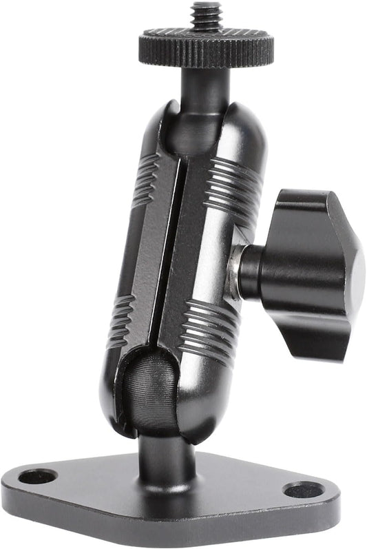 xik 1/4"-20 360 Metal Mount with Drill Plate Base for Monitors, Action CameraCCTV Cameras, Camcorders, Rotation