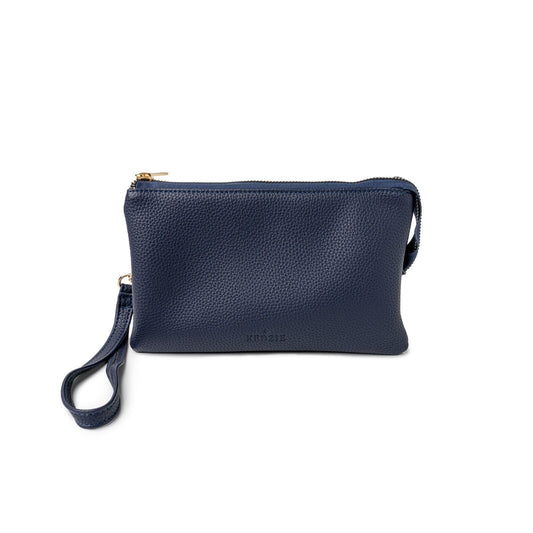 KEDZIE Eclipse Vegan Leather Convertible Purse Wallet Crossbody Handbag Clutch for Women - Navy