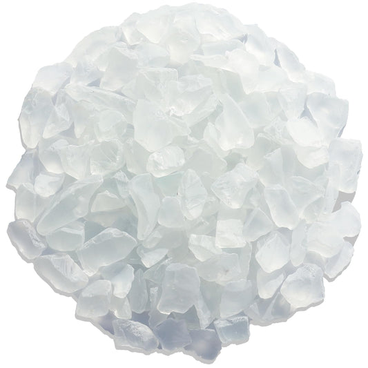 QYGL Sea Glass Block - 2.1LB White Frosted Vase Filler and Aquarium Ornament, DIY Craft Supplies for Art, Beach Weddings, and Home Decor