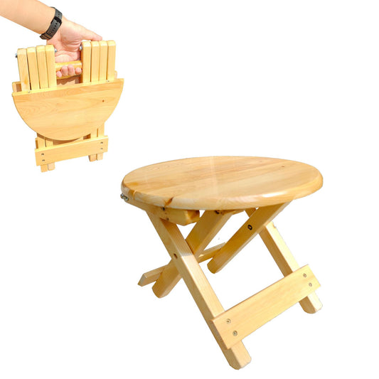 LukPlen Folding Wooden Step Stool, Fully Assembled Foldable Stool, Multi-Purpose Side Table & Foot Rest for Kitchen Bathroom Bedroom Adults Kids, Anti-Slip Stable Space-Saving