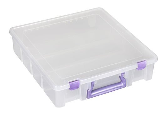 ArtBin 6955JS Super Satchel Compartment Box Clear Craft Organizer Storage Case - Purple, Pack of 1