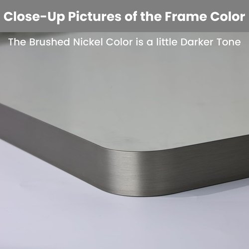LOAAO Brushed Nickel Bathroom Mirror - 60x30 Inch Rounded Rectangle Design | Anti-Rust, Shatter-Proof, Versatile Hanging Options