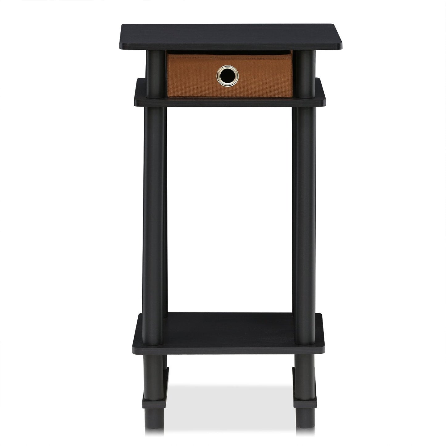 Furinno 17017 Turn-N-Tube End Table, 1-Pack, Espresso