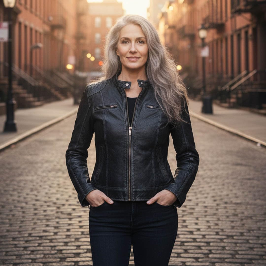 Milwaukee Leather SFL2830 Women's Black Sheepskin Scuba Style Fashion Leather Jacket - Large