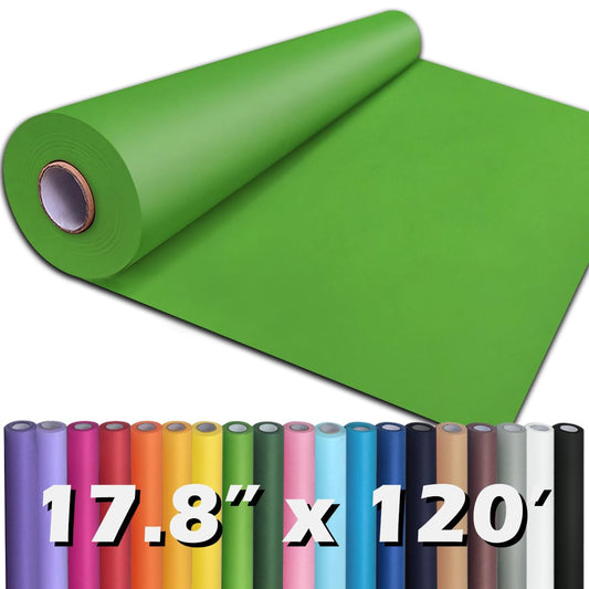 PerkHomy 17.8" x 1,440" (120') Medium Green Kraft Paper Roll for Craft Bulletin Board Paper Art Table Covering Crafting Gift Wrapping Bouquet Packing Parcel 80GSM (Medium Green, 17.8" x 120')