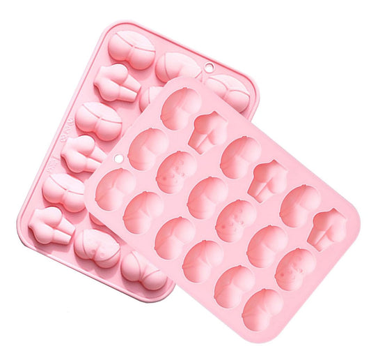 2 Pcs BUTT Funny Shape Silicone Mold for Birthday Single Party Baking Pan Handmade DIY Mousse Chocolate Fondant Soap Cake Ice Cube Mould Tool Novelty Cake Pans Set Kit Y1