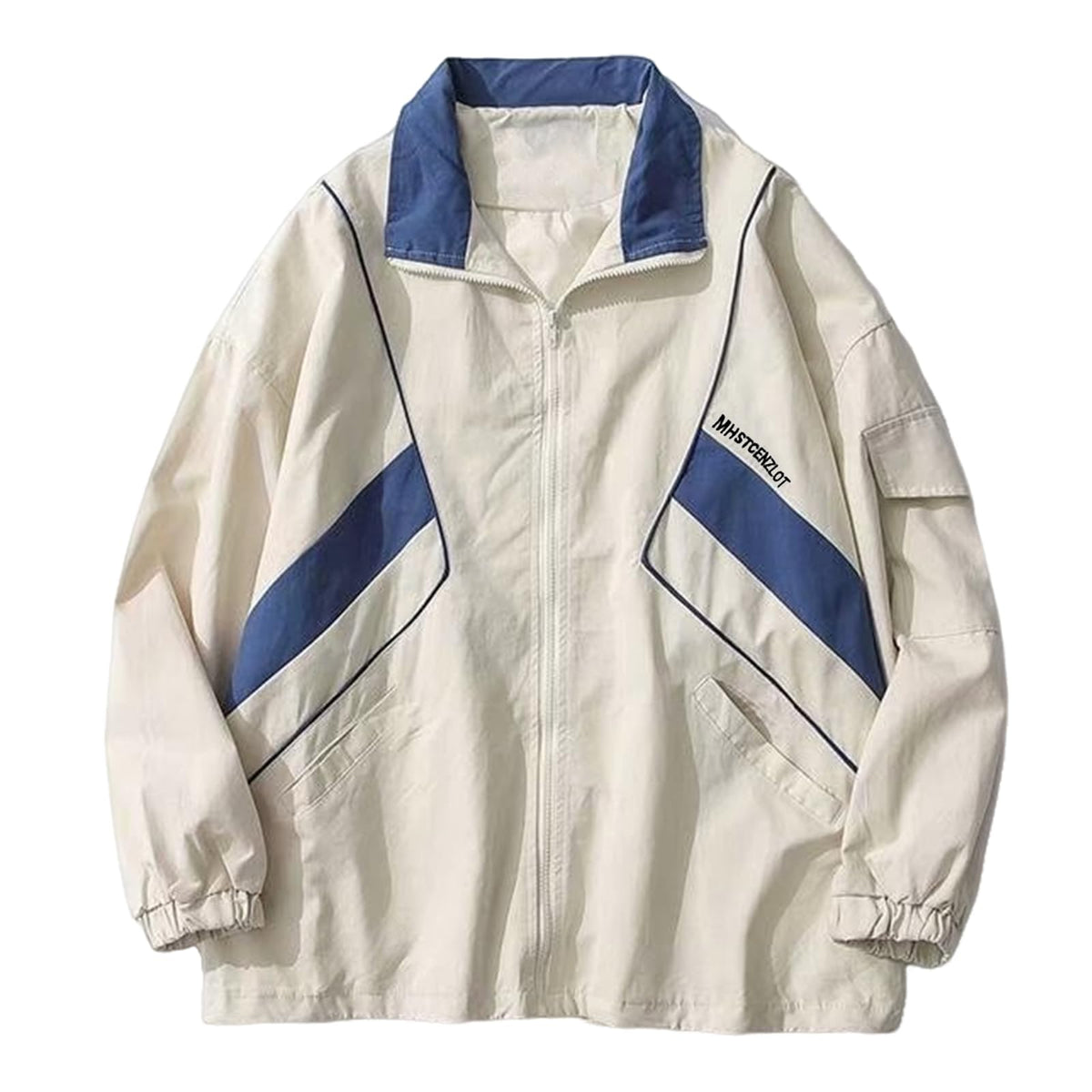 Wyeysyt Women Windbreaker Jacket Y2k Varsity Oversized Jacket(02White-L)