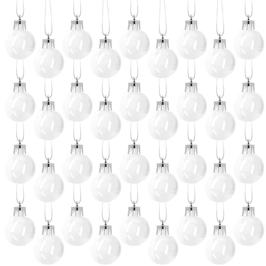 36 Pcs 1.57 inches White Christmas Ball Christmas Tree Ornaments Christmas Tree Pendants Xmas Shiny Balls Baubles Set Christmas for Christmas Tree Hanging Wreath Garland Decorations（White）