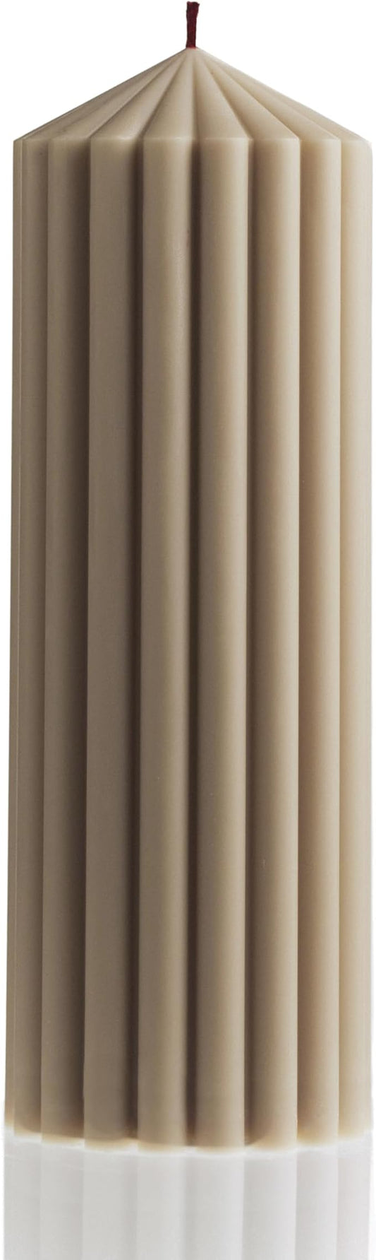 LAWA Ribbed Peak Pillar Candle - Large Beautiful Handmade Pillar Scented Soy Wax Candle Elegant Bubble Aesthetic Candle Housewarming Gift Home Room Shelf Decor Idea (Medium, Moon Gray)