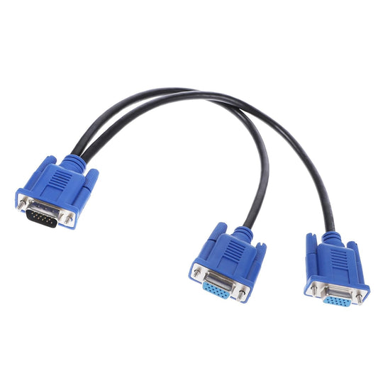 Xelsluthe 1 2 VGA Splitter Dual Monitor Cable Male to Female Adapter Converter VGA SVGA Video Y Cable Cord