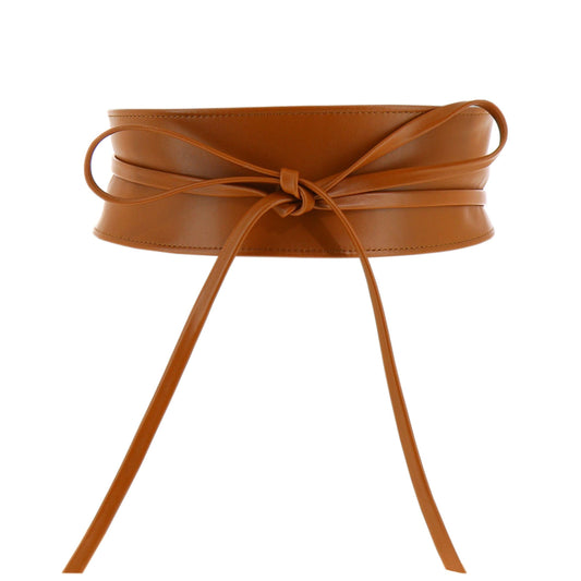 FASHIONGEN - Woman Italian leather Obi belt, CASSIANE - Camel, 3XL