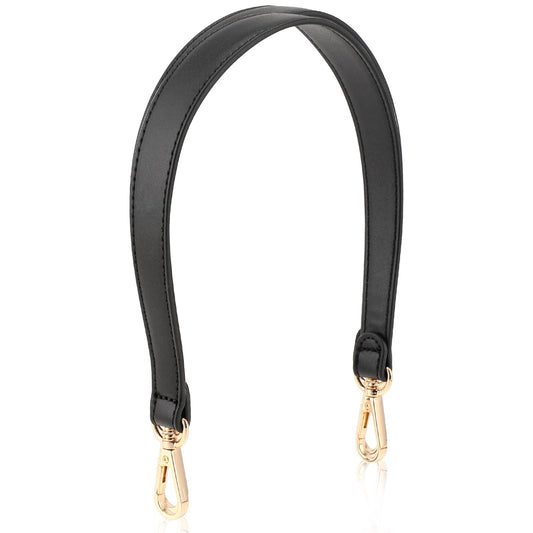Black Leather Purse Strap 19inch Shoulder Strap for Handbags with Swivel Lobster Buckles, Wide 1inch Purse Strap Handles Replacement Small Bag Chain for Handbags Purse Shoulder Bag Making Supplies
