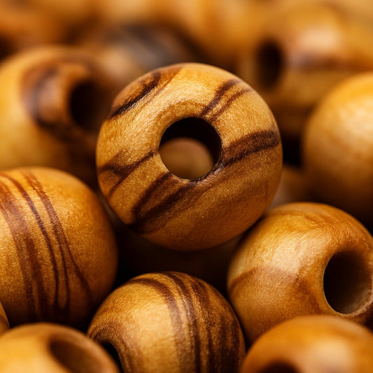 ZULUF 10mm Olive Wood Mala Beads Bulk (1000pcs) Cuentas para Hacer Rosarios Católicos Wooden Craft Beads for Jewelry Making Rosaries & Bracelets Holy Land Bethlehem with Certificate BEAD045