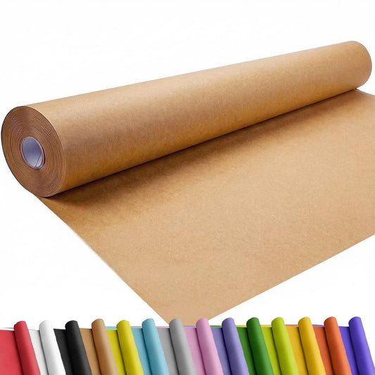SMART&CASUAL 36" x 1,500" (125') Brown Kraft Craft Paper Roll for Gift Wrapping Bulletin Board Bouquet Flower Kids Art Packing Parcel Table Covering 70GSM 50LB (Brown, 36" x 125')