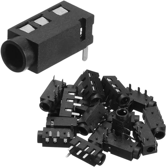 12Pcs 1/8" 3.5mm 4 PJ-320A MP3/MP4 uxcell Stereo Jack Socket, Pin PCB Mount Female Socket Headphone Audio Connector