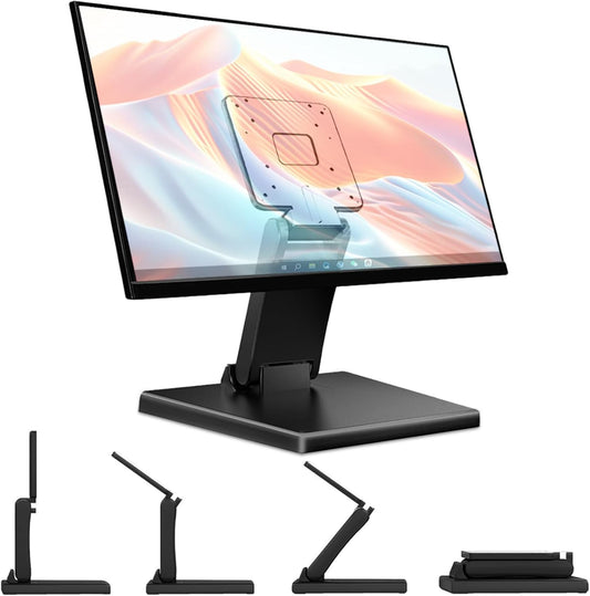 Bestoct 12-24" 75x75mm 100x100mm Low Profile Monitor Stand, LCD TV Foldable Mount for Desk, Lay Flat Stand for Screens