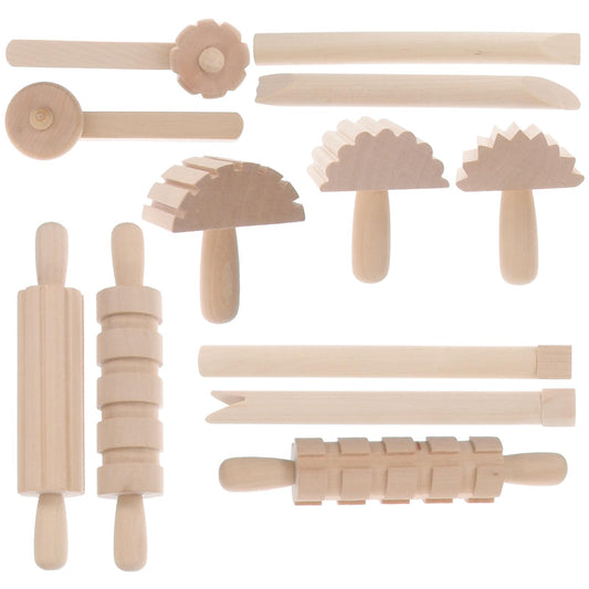 DOITOOL 1 Set Wooden Clay Molding Tools Plasticine Shaping Tool DIY Craft Kit for Children