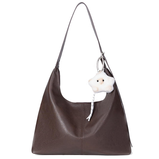 Large Hobo Bags for Women Slouchy Shoulder Tote - Vegan Leather Purse with Zipper, Foldable Crossbody Handbag for Work Travel