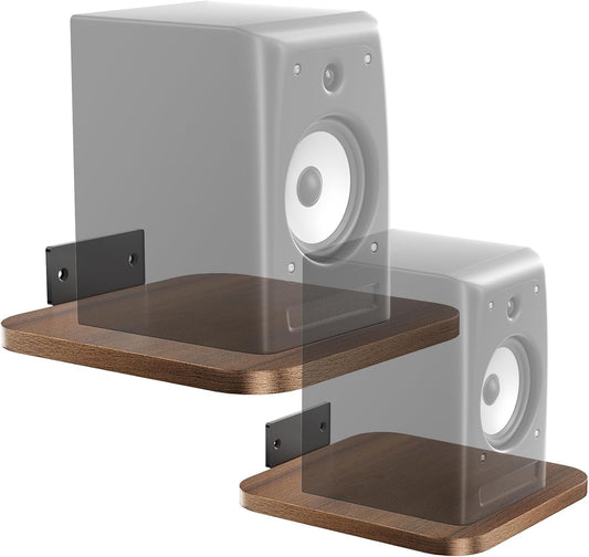 WALI 55 Lbs, (SWM302), 1 Speaker Wall Mount, Heavy Duty Bookshelf Speaker Floating Wall Shelves, Surround Sound