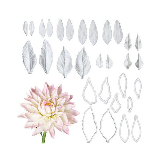 Professional Flower Fondant Mold Set, Reusable Silicone Cake Decorating Tools for Baking & Sugar Craft (Dahlia Flower Fondant)